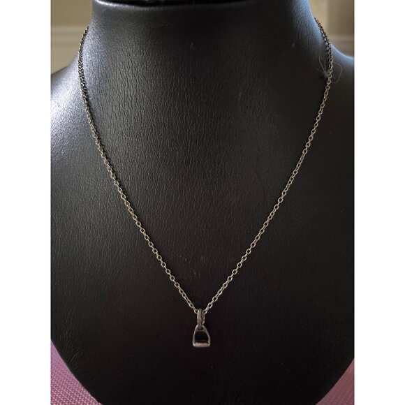 Equestrian Stirrup Necklace & Earrings Set Silver Tone Horse Riding Pierced - Picture 6 of 16